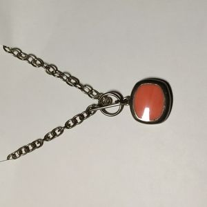 Silver and Coral Necklace